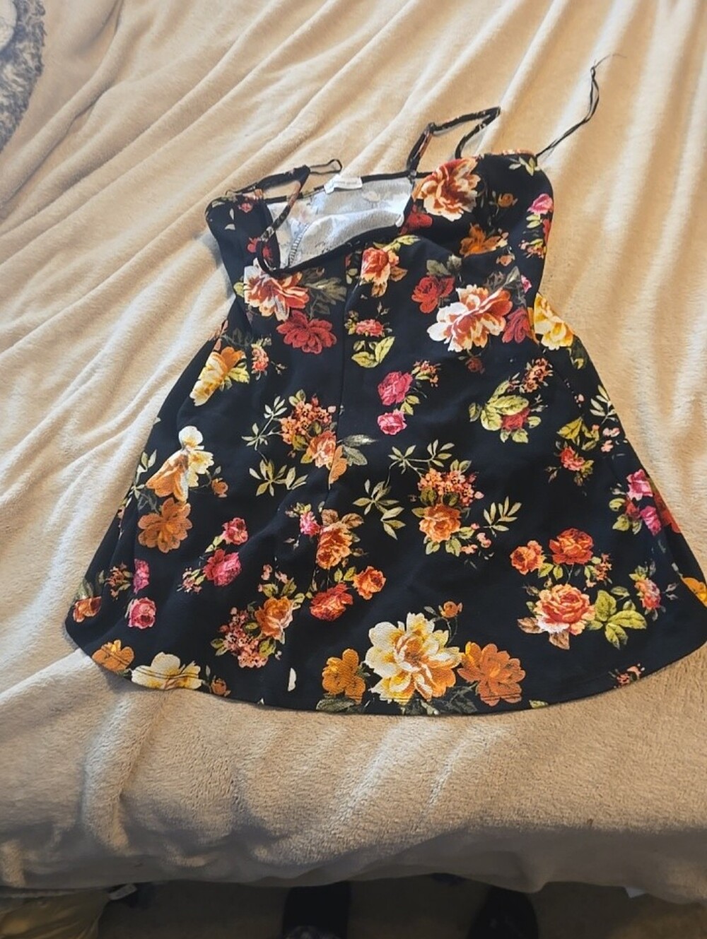 052226, ambiance apparel Womens Floral Print Dress with Spaghetti Straps, Size x